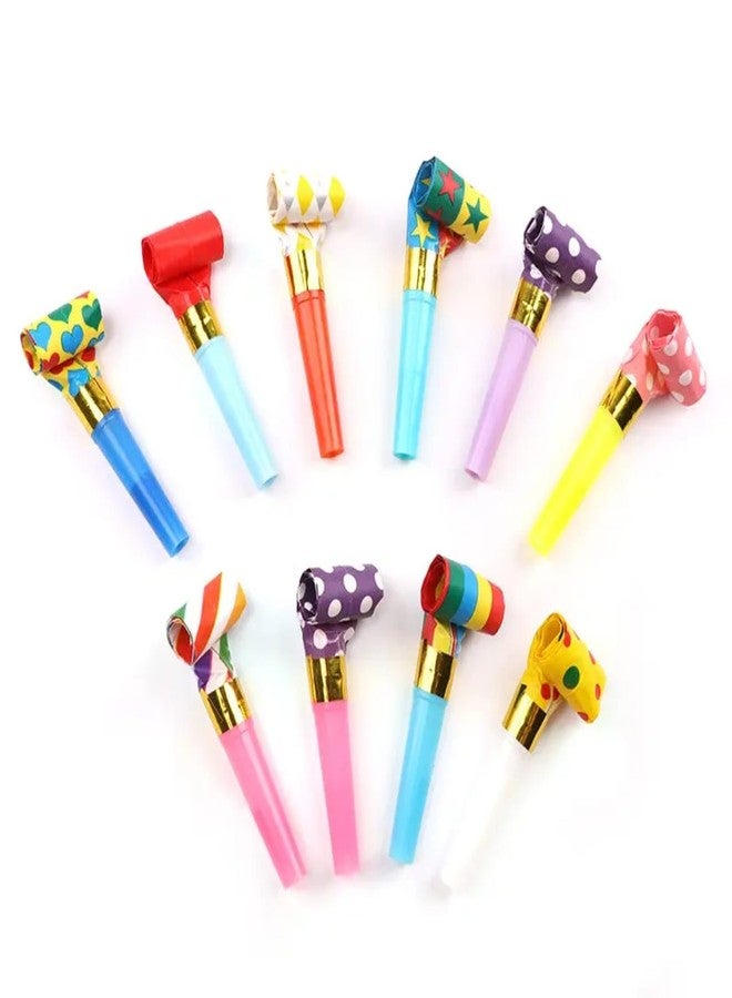 VTL Birthday Party Whistles for Kids - Colorful Blow Horns Noise Makers | Fun Party Favors for Birthdays, Celebrations & Events | Safe Plastic Whistles | Pack of 10 - Image 1